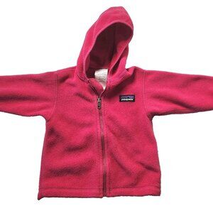 Patagonia Pink Fleece Baby Hoodie Synchilla Jacket
